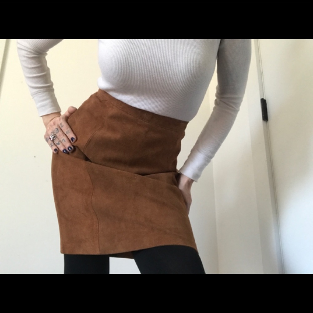 Lisa Cohen For Phoenix Vintage Suede Leather Skirt - Picture 9 of 16